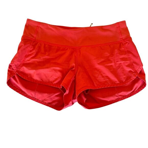 Lululemon Shake It Up High Rise Running  Autumn Rust Shorts SZ 4 # 2471 - Picture 1 of 10